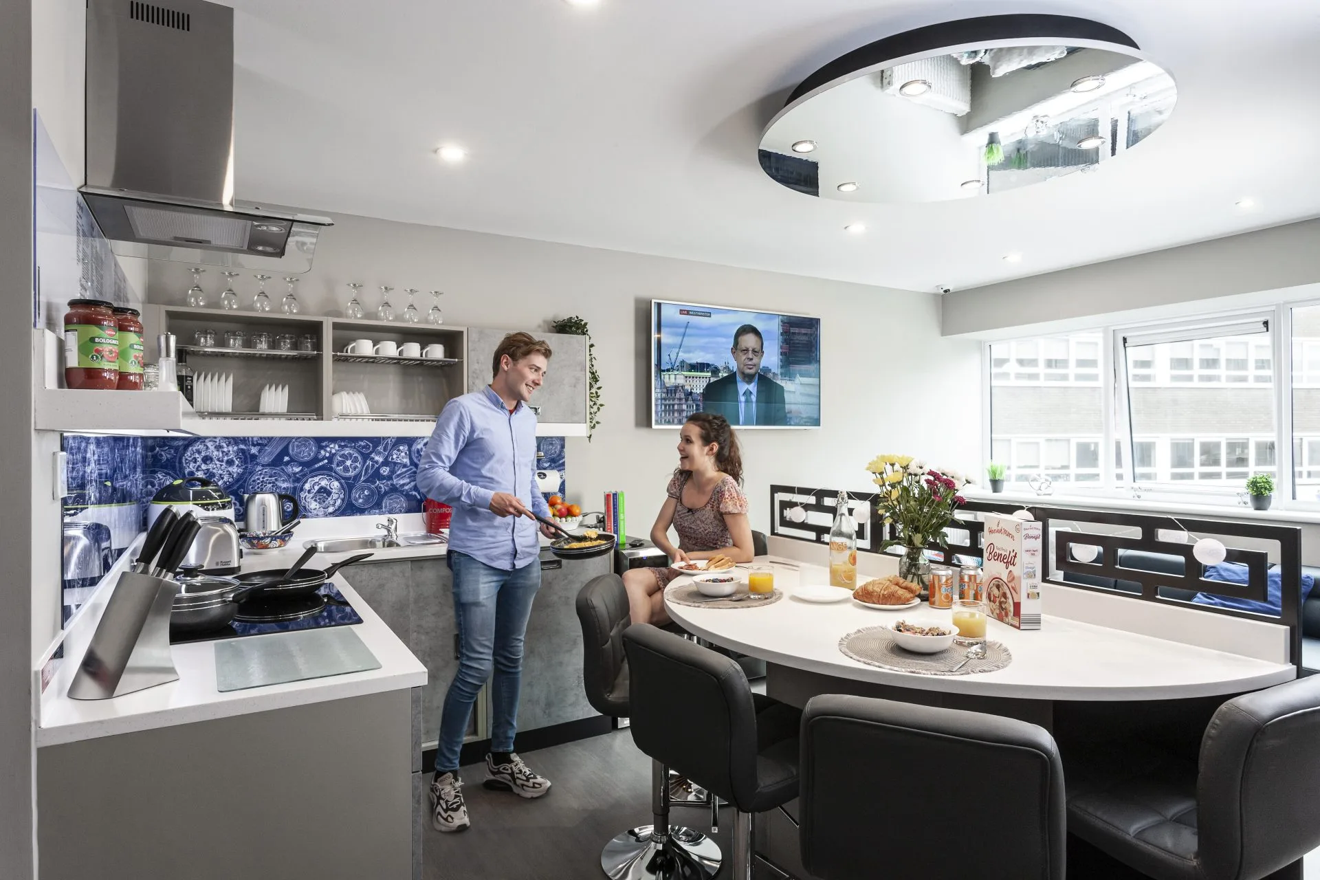 Students in shared apartment