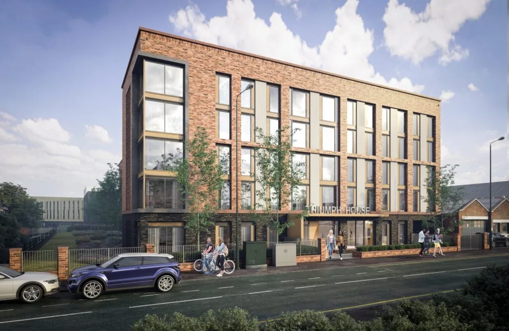 CGI image of Study Inn Triumph House building in Nottingham