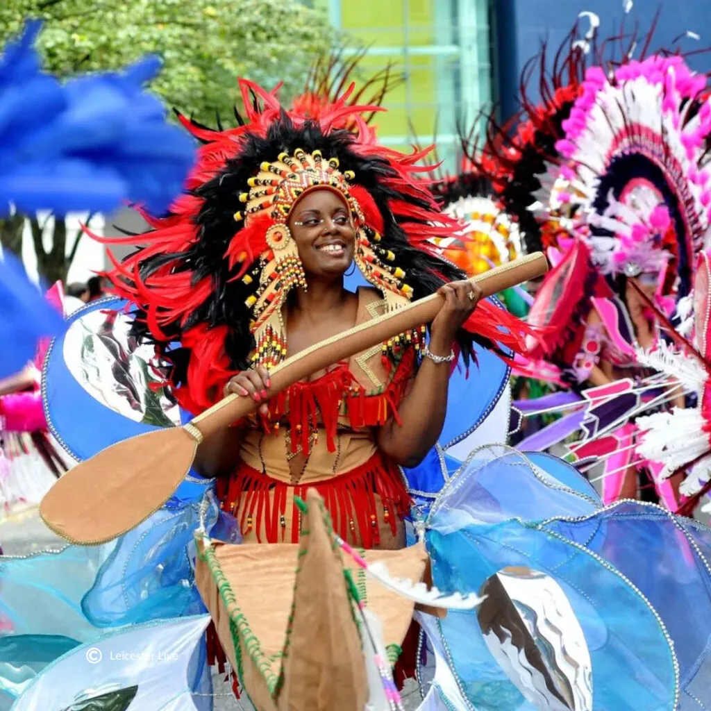 Lady in her carnival costume during Leicester carnival festival