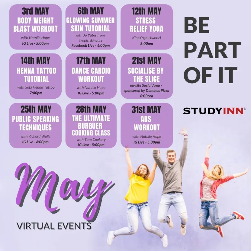 Study Inn May events for resident students