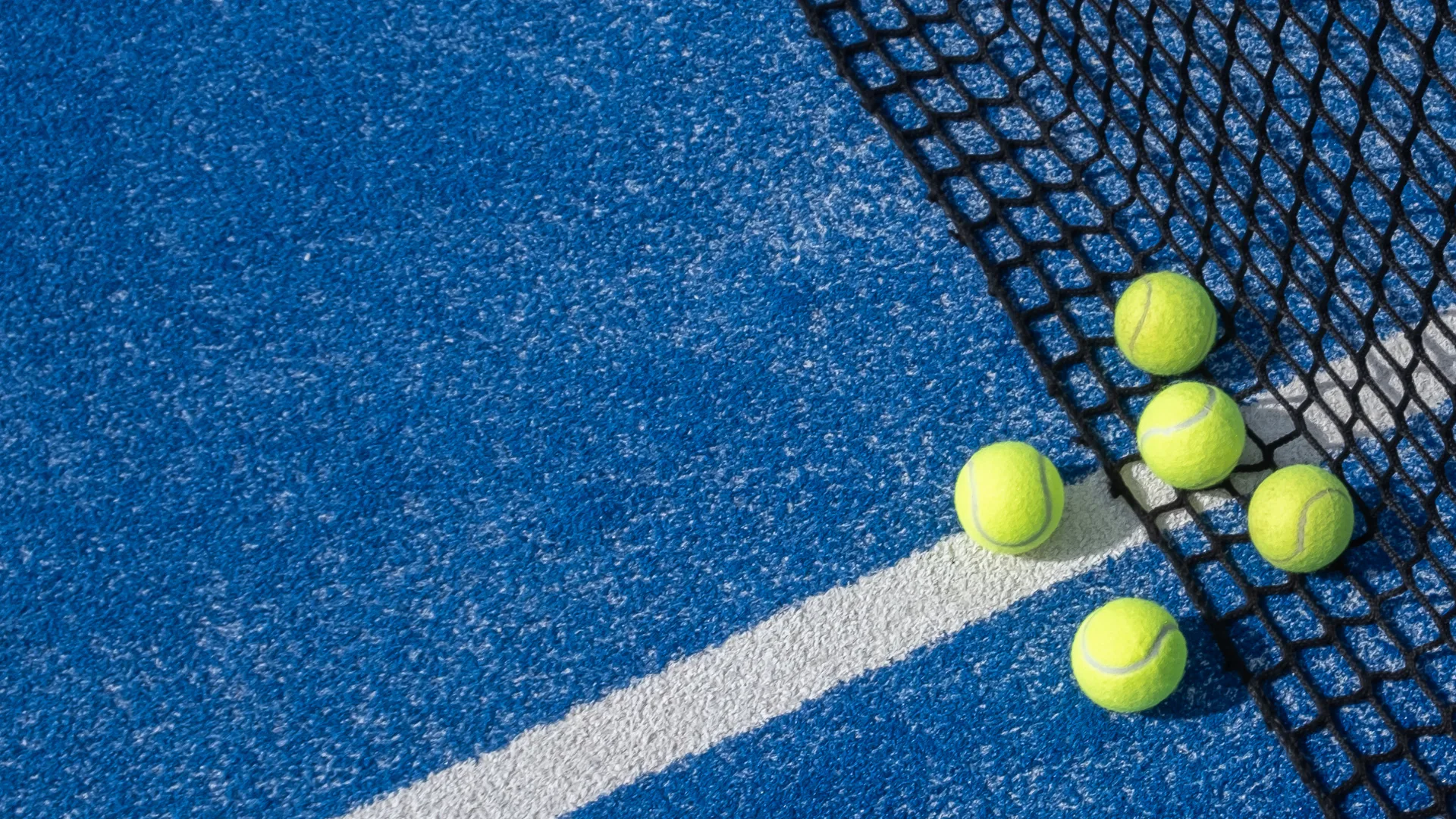 Padel court and balls