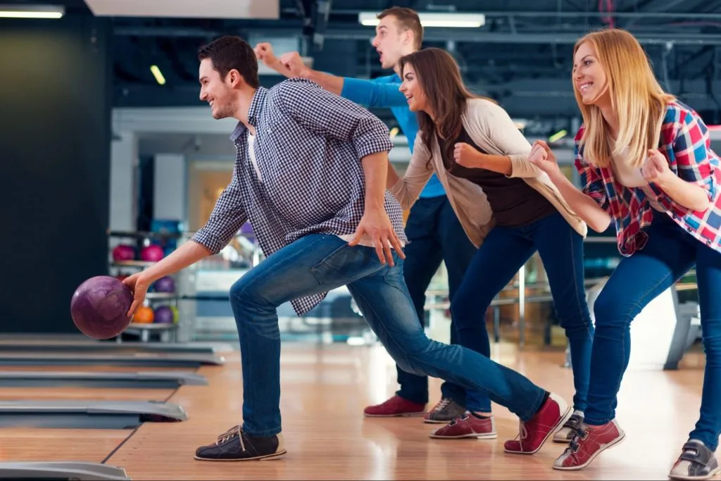 students bowling and having fun together