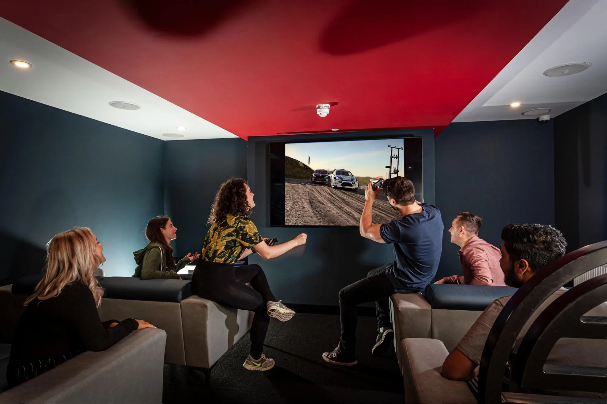 Student enjoying a Gaming session in a Study Inn Accomodation, Loughborough